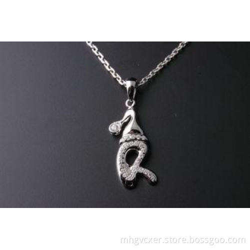 Girls 925 Silver CZ Pendant , CZ Wedding Silver Necklaces P